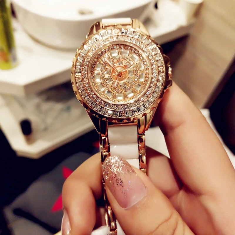 Керамическое платье женские часы reloj mujer кварцевые часы Роскошные розовое золото женские наручные часы женский браслет часы Relogio Feminino