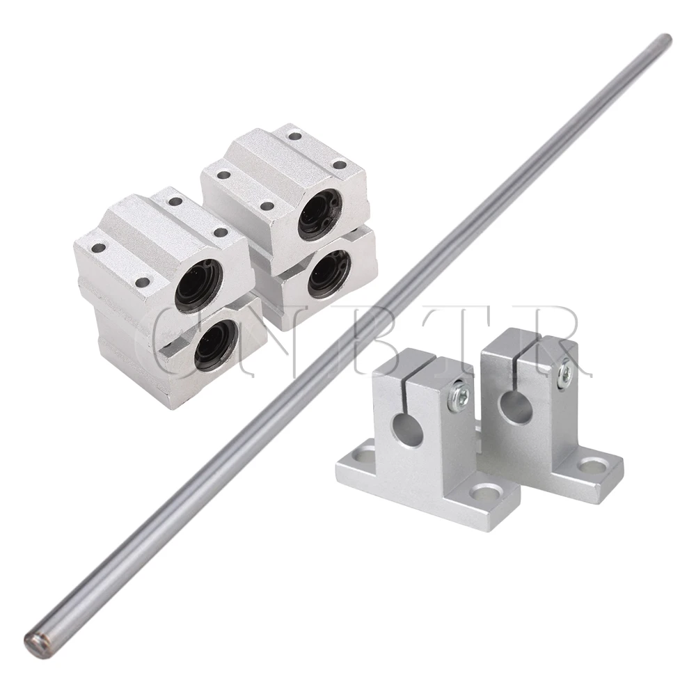 

CNBTR 400x8mm Outer Dia Horizontal Linear Shaft Optical Axis Slide Block Bearing & Linear Shaft Guide Support Set