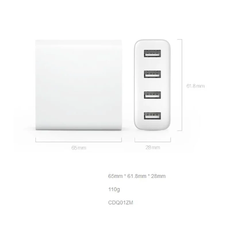 Новое оригинальное Xiaomi Mi портативное 4 порта 35 Вт 2A быстрое usb зарядное устройство