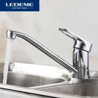 ledeme kitchen faucet pull out modern polished chrome plated single handle swivel spout vessel sink mixer tap l4904
