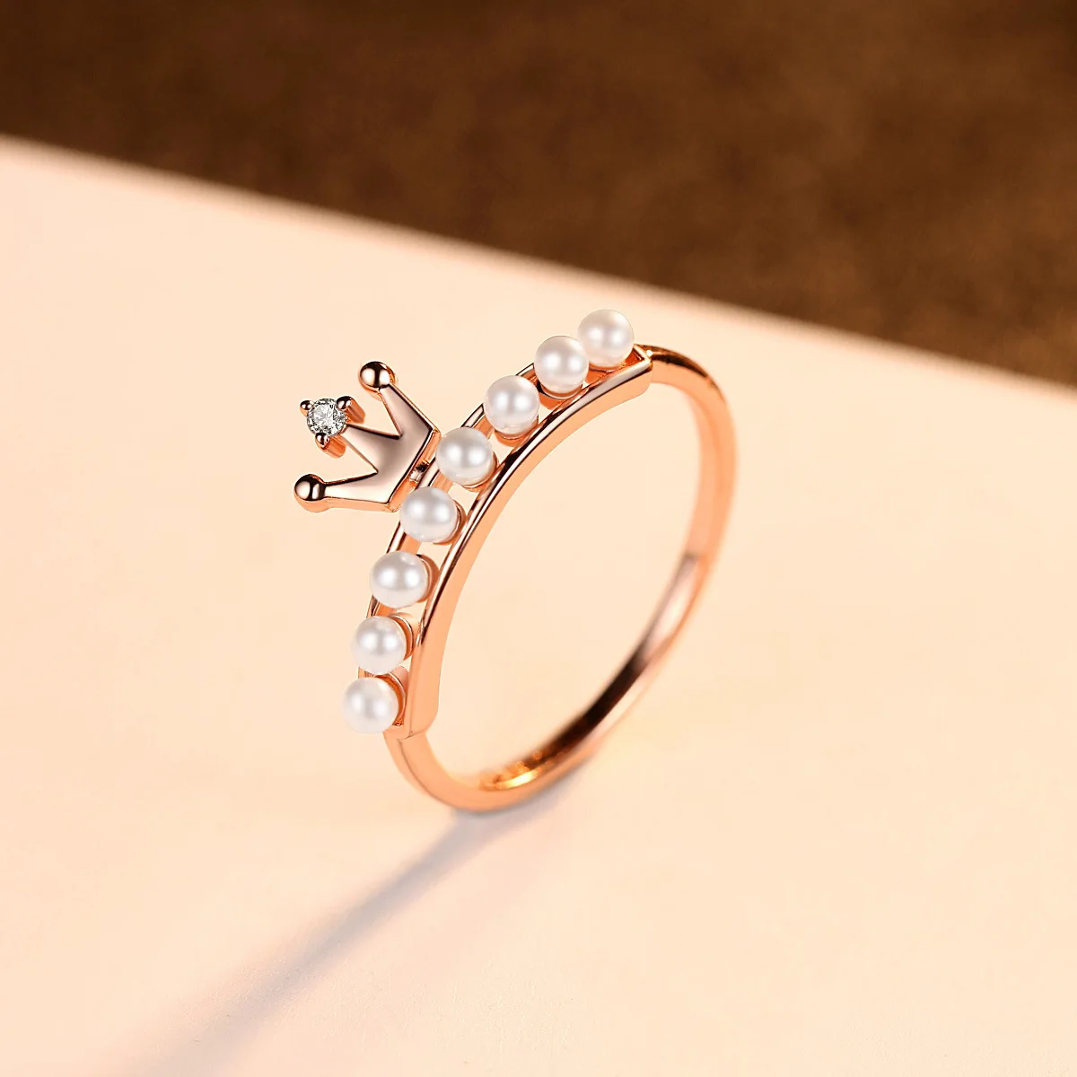 Rainbamabom 925 Solid Sterling Silver Pearl Gemstone Wedding Engagement Rose Gold Crown Ring Women Fine Jewelry Gifts Wholesale | Украшения