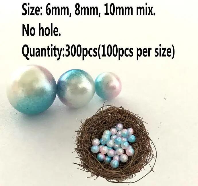 mermaid pink blue 300 шт 6 мм 8 мм жемчужные бусины DIY Смола шейкер ювелирные изделия материал поддельные Boba Slime Art 10 мм Русалка Синий Розовый бисер для одежды аксессуары - Цвет: mermaid pink blue