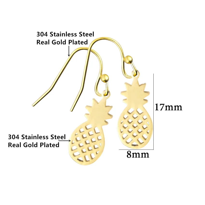 Великолепная сказка Золотой ананас падение Длинные висячие серьги Крючки Пина