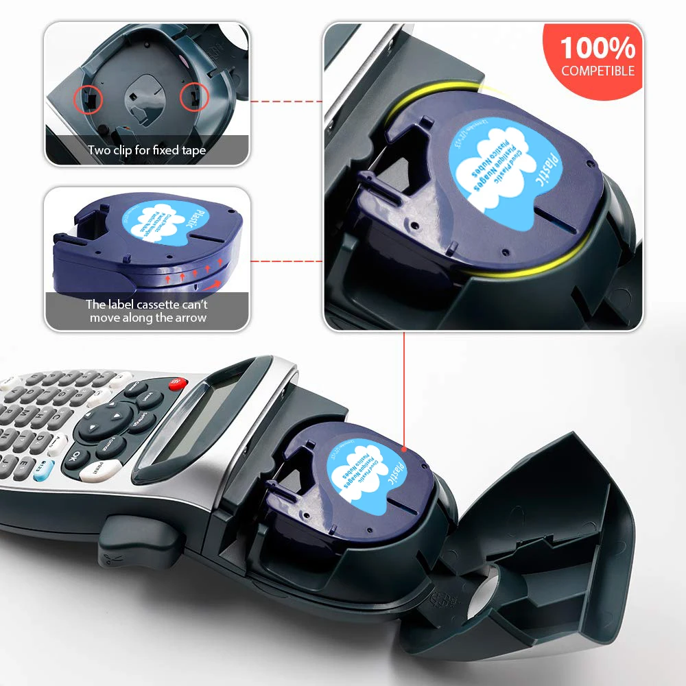 Пластмассовые ленты для Dymo Letratag Plus LT100H LT100T QX50 3 шт./лот | Компьютеры и офис