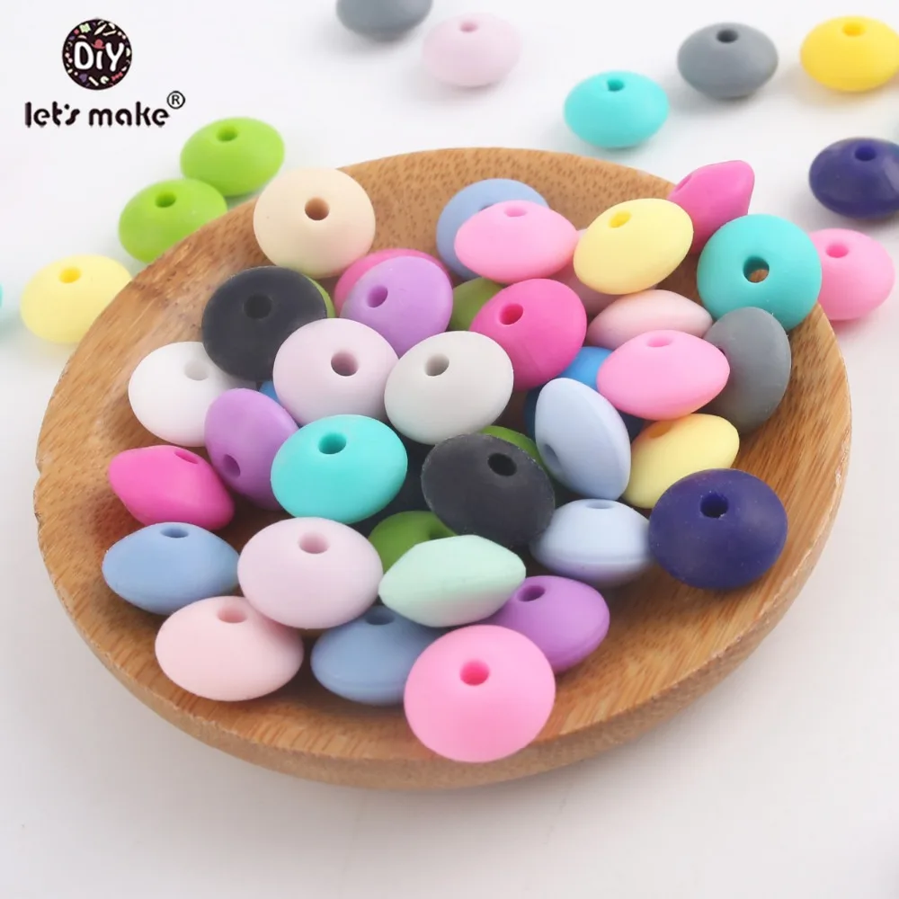 Let's Make Baby Teether 10 шт. 12 мм бусины из перла силиконовые DIY цепочка для соски детский