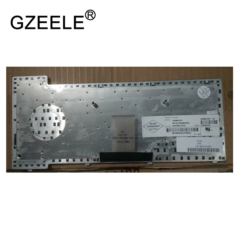 Клавиатура GZEELE UK для ноутбука HP NX6120 NC6210 NC6110 NC6120 NX6115 NX6110 английская Черная |
