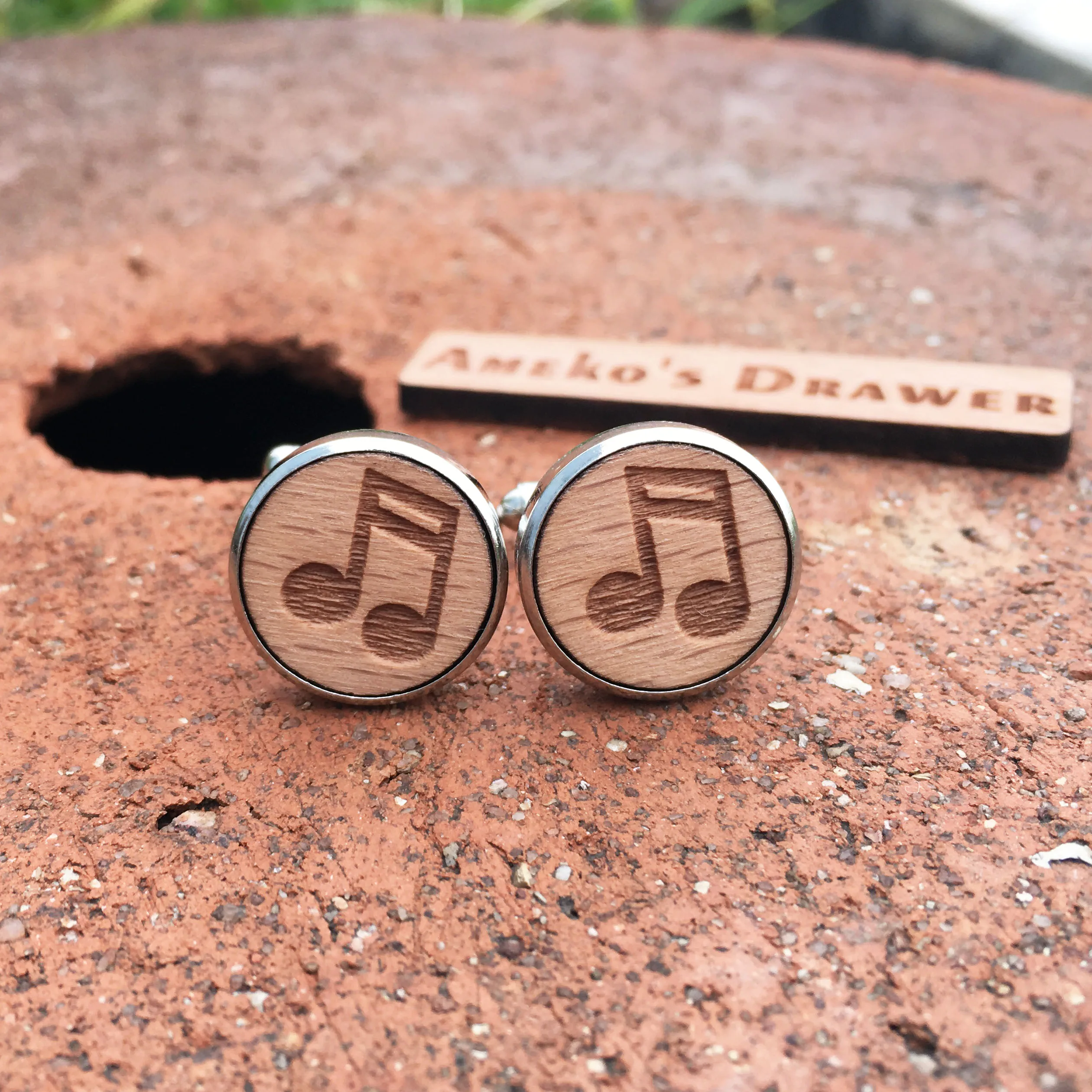 Музыкальные деревянные Запонки музыкальные ноты костюм и галстук аксессуары для