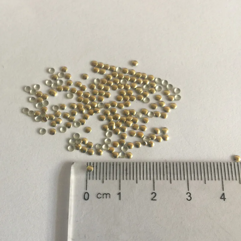 Новинка 1000 шт./лот 2*2 мм Золотые круглые металлические шпильки с плоской задней