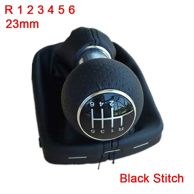 23mm R123456 Black 23 мм 12 мм 5/6 Скорость автомобиля Шестерни рычаг переключения передач Ручка гетры загрузки чехол красные, черные, подарочный набор для Audi A3 S3 8L 1.6L 1996-2003 - Название цвета: 23mm R123456 Black