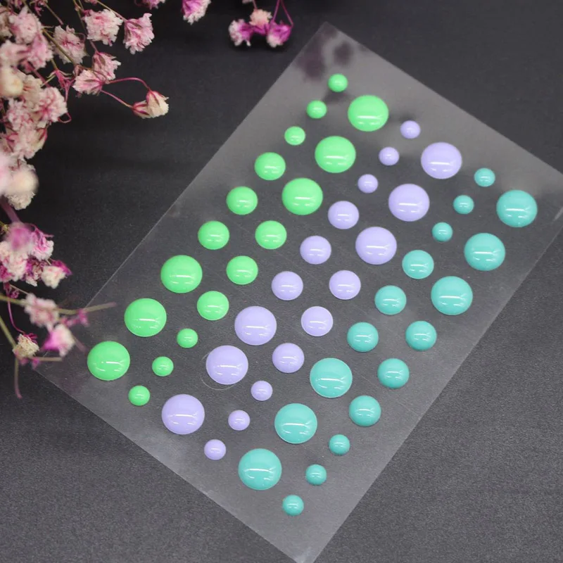green purple Распыляет эмалированные точки открыток Скрапбукинг Фотоальбом смолы стикеры Самоклеющиеся DIY ремесла Декор - Цвет: green purple