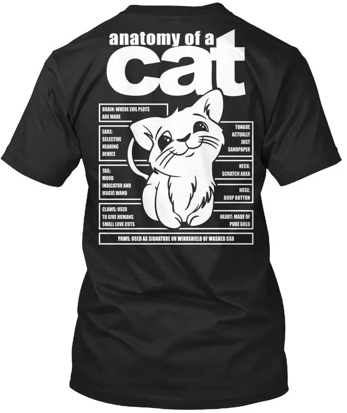 

Anatomy of A Cat In Summer of 2019 Fashion Street Wear Pop Cotton Man Tee Funny Tee Shirts