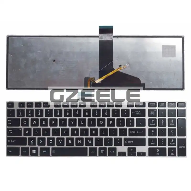 QH клавиатура для TOSHIBA SATELLITE S50 S55 L70 L75 C70 C75 серебристый США с рамкой подсветкой