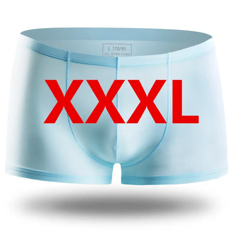 3pcs blue XXXL 3 шт., Xiaomi mijia, летние, ультра-тонкие, мужские трусы, шелк льда, бесшовные, мужские боксеры, одноцветные, полупрозрачные, дышащие трусы - Color: 3pcs blue XXXL