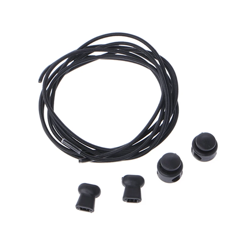 Black 1 комплект 100 см Красочный Круглый Эластичный шнурок Пружинная Застежка без завязок для взрослых детей - Цвет: Black
