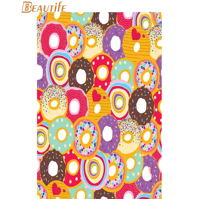 Donuts Pattern Poster Cloth Silk Home Decoration Wall Art Fabric Print 30X45cm 40X60cm.50X75cm 60X90cm | Дом и сад