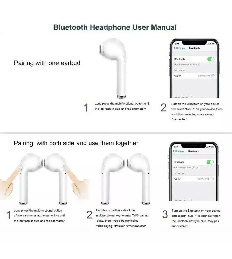 Горячая продажа i7s TWS мини беспроводные Bluetooth наушники стерео гарнитура с
