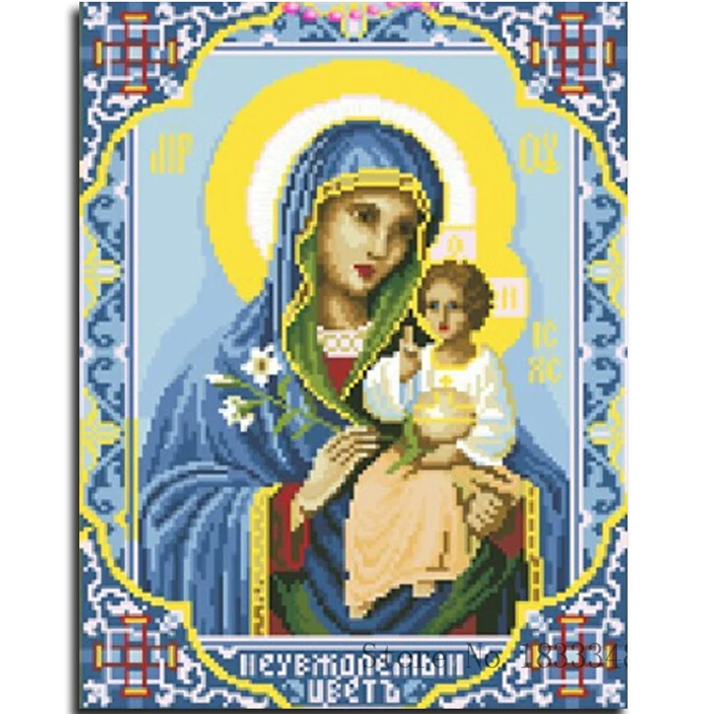 3D Алмазов вышивки иконы Богородицы изображение стразами Религия мозаика полный