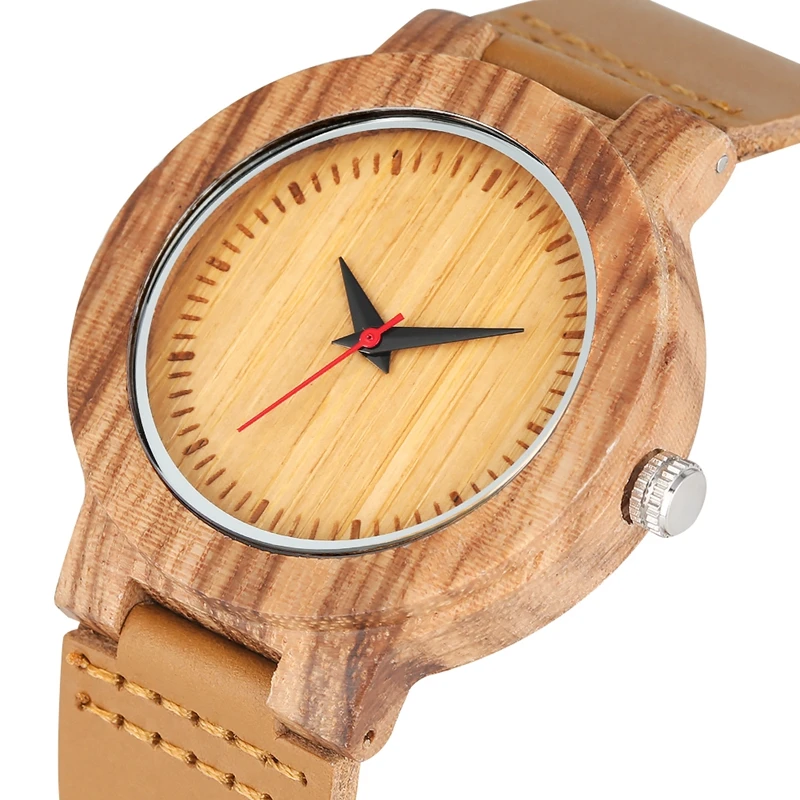 Часы наручные мужские кварцевые круглые минималистичные простые деревянные с