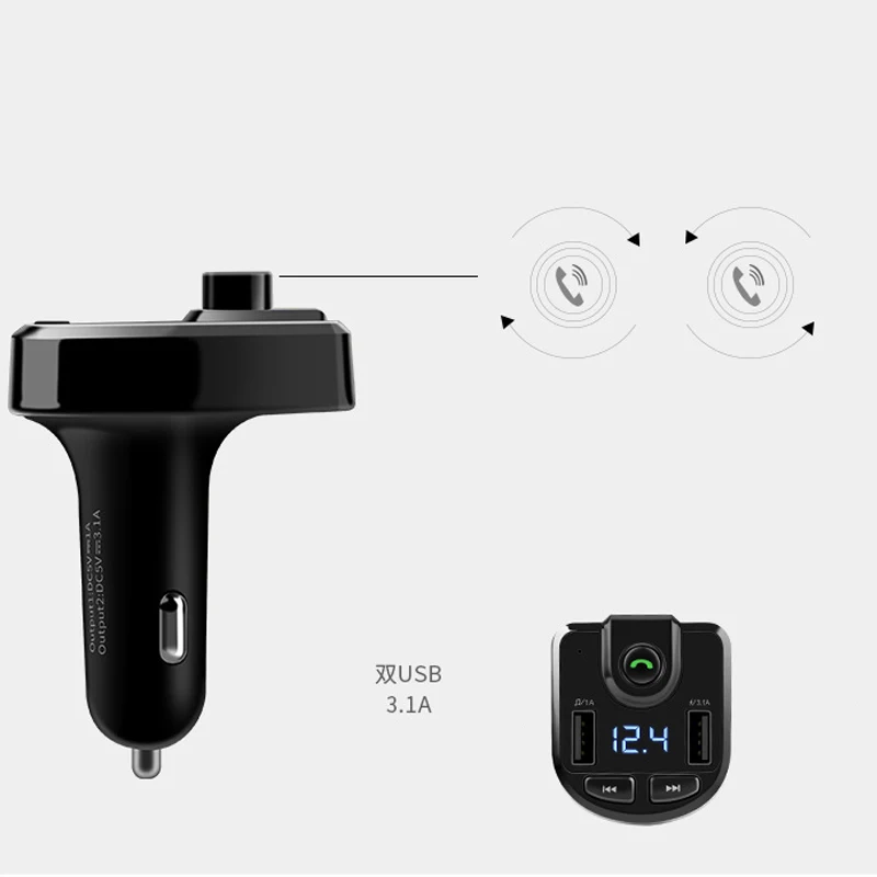 Новое горячее беспроводное Bluetooth FM автомобильное зарядное устройство с ручными