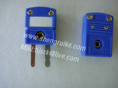 Разъем мини термопары синий плоский штекер и гнездо похожий на OMEGA|thermocouple mini