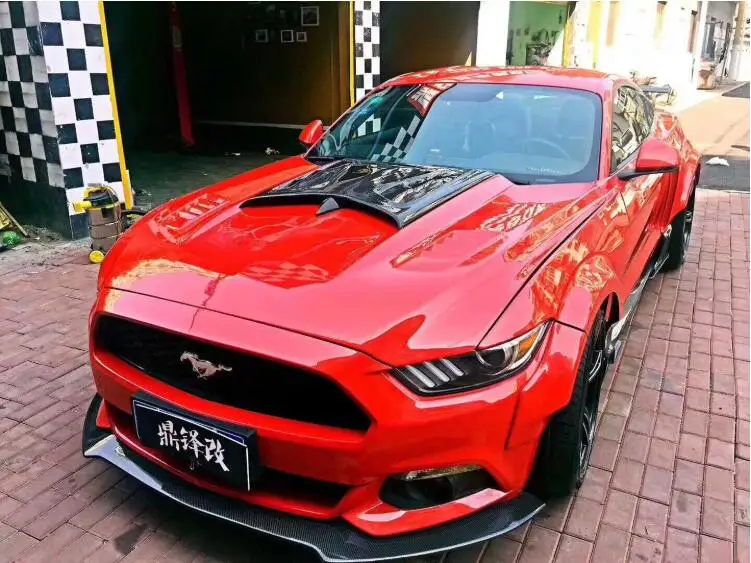 Крышка переднего бампера автомобиля из углеродного волокна для Ford Mustang 2015 2016