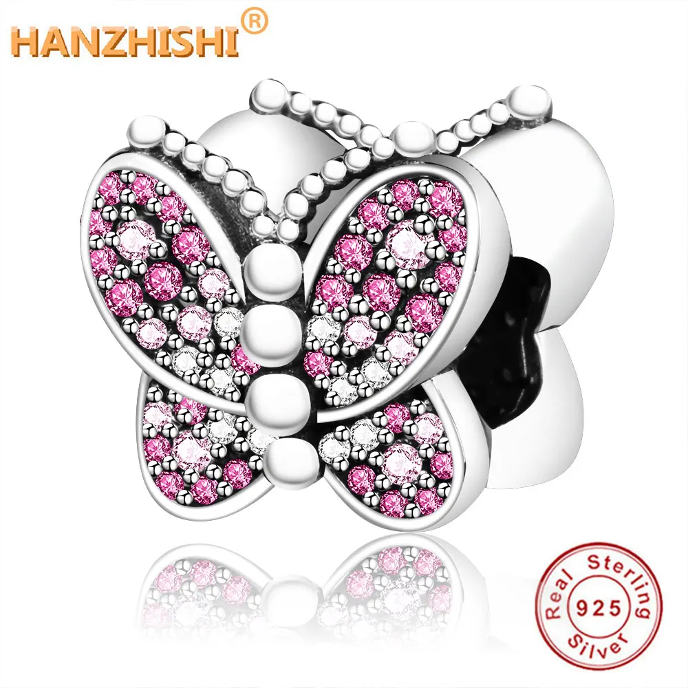Летняя коллекция подходит для оригинальных браслетов Pandora DIY ювелирные изделия 925 пробы серебро микс CZ животные бабочка Подвески Бусины