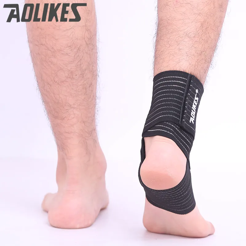 AOLIEK Sports Safety Elastic Brace Ankle Support Pad Protection Bandage Guard Gym Foot Wrap Brand weights Lift | Спорт и развлечения