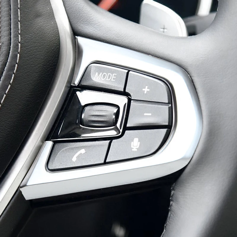 Автомобильные аксессуары 2x Хром ABS руль кнопки рамка Крышка Накладка для BMW 5