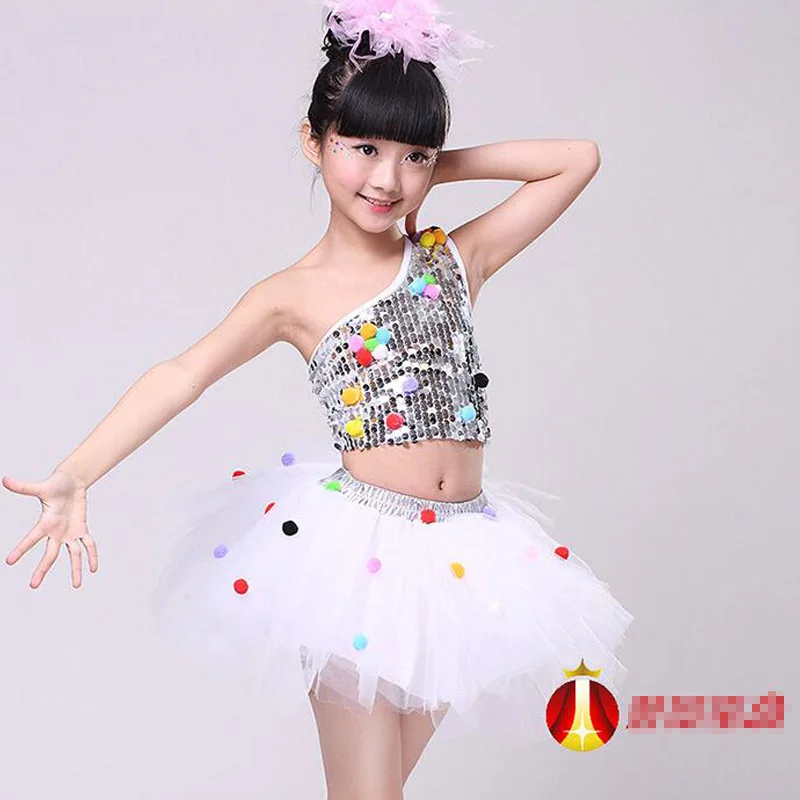 Платье с блестками для девочек Бальных и латиноамериканских танцев детское