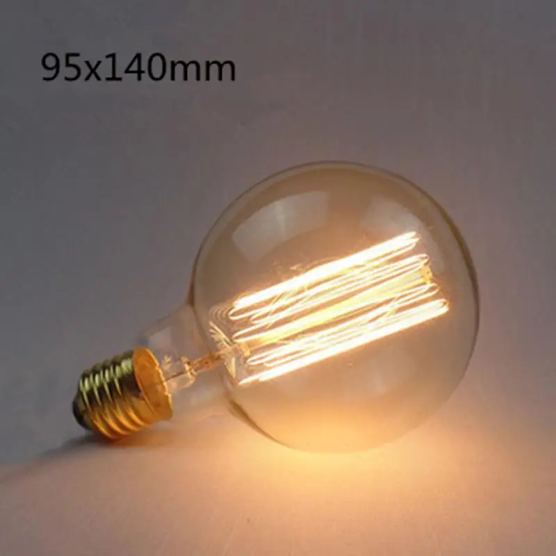 G95 straight wire LumiParty светодиодный Ретро Стиль Вольфрамовая, Эдисона лампа Теплый желтый Lighting Цвет - Испускаемый цвет: G95 straight wire