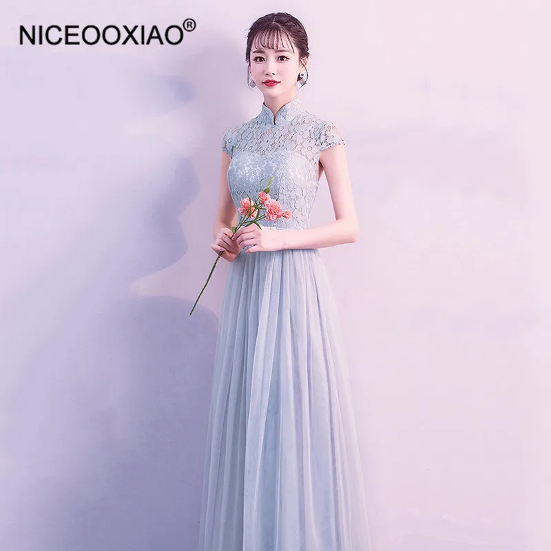 Женское вечернее платье с вышивкой NICEOOXIAO кружевное фатиновое бальное Vestidos Mujer