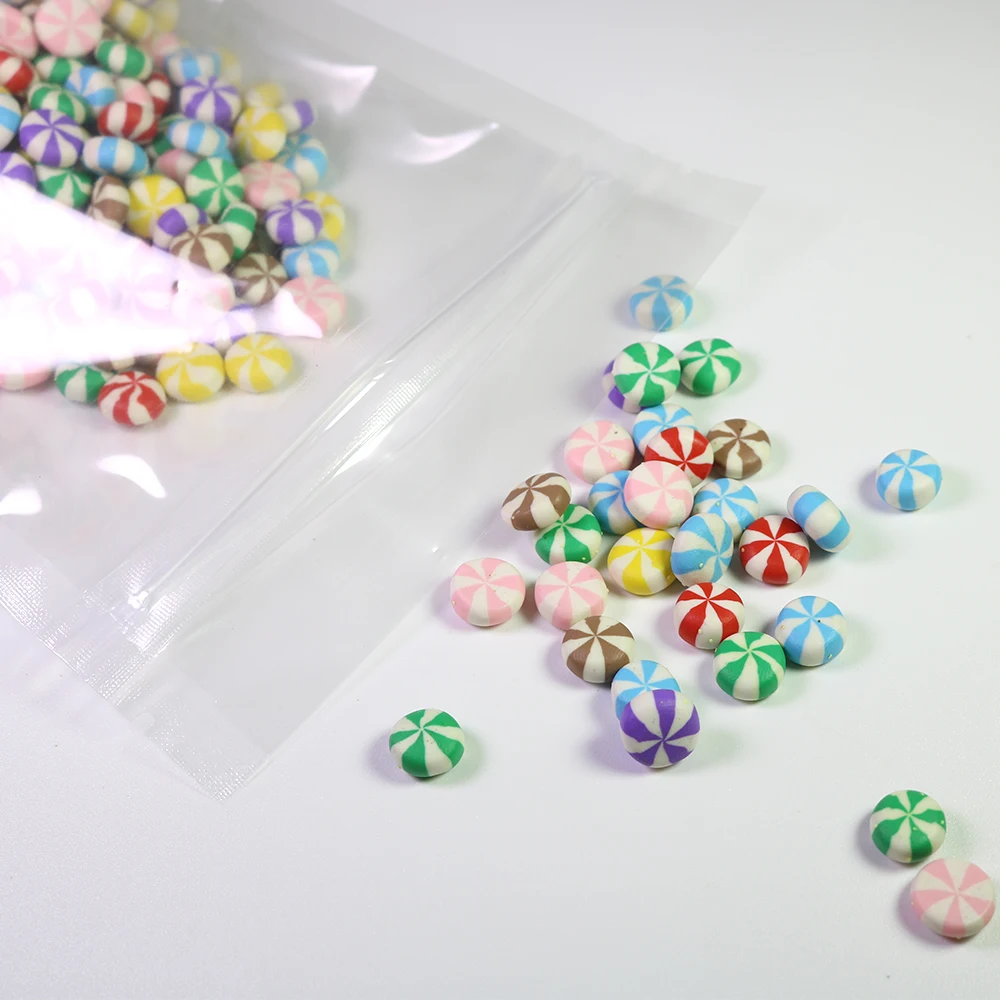 Различные размеры 100 шт перерабатываемый HDPE Прозрачный Майларовый стоячий пакет