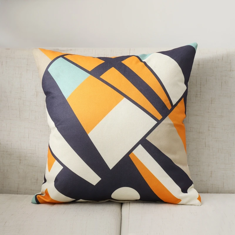 Компасы печатных наволочка скандинавском стиле синий и желтый геометрический морской наволочки, постельные принадлежности хлопково-льняные, для дивана Чехлы для подушек