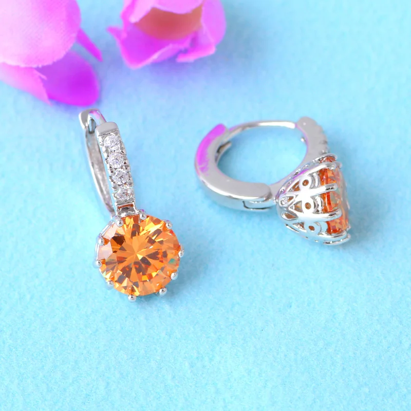 Женские серебряные украшения фантастические Morganote шампанское серьги-кольца с