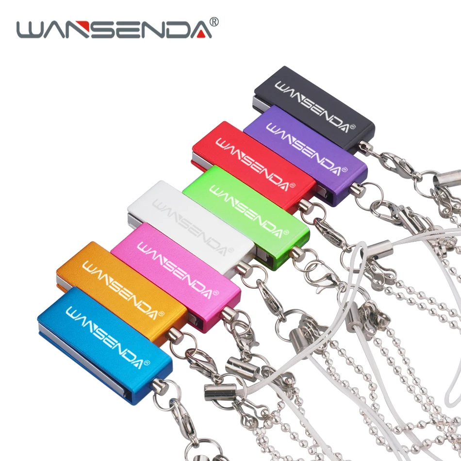

WANSENDA Rotation USB Flash Drive Waterproof Pen Drive 8GB 16GB 32GB 64GB 128GB Pendrive USB Stick Flash Drive with KeyChain