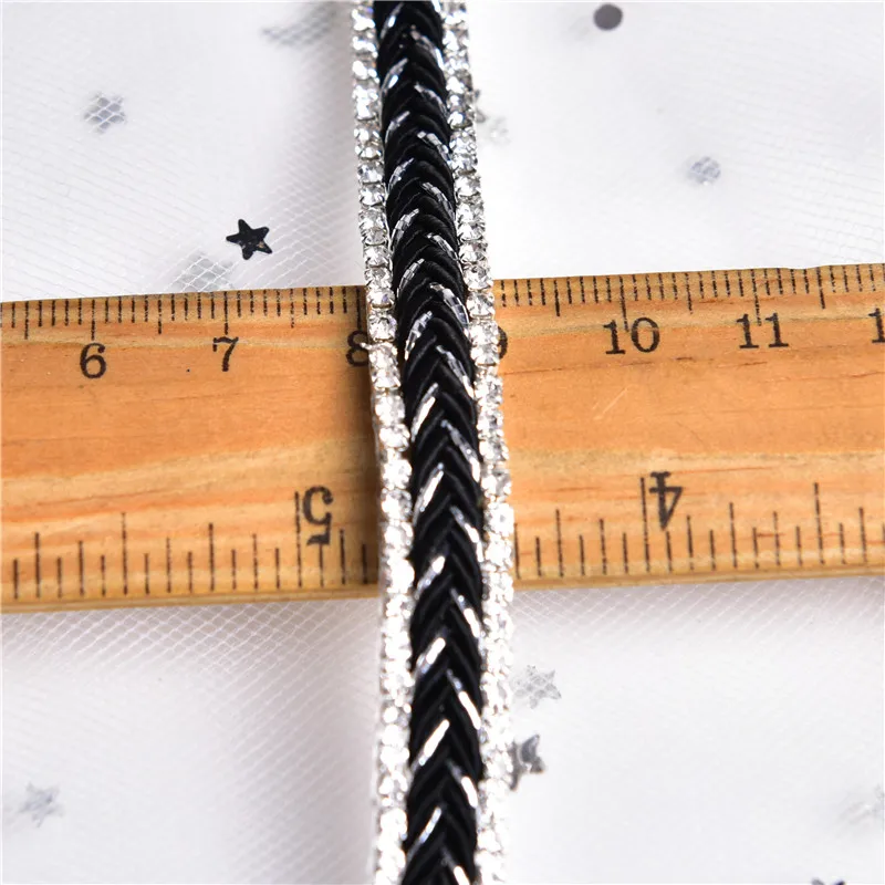 2 ярда Горячая фиксация Стразы обвязка утюгом на ленте цепочка аксессуары для