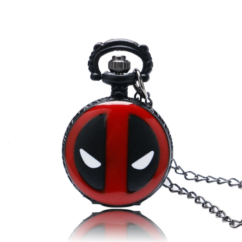 Модные черные анимационные кварцевые карманные часы маленького размера с аниме