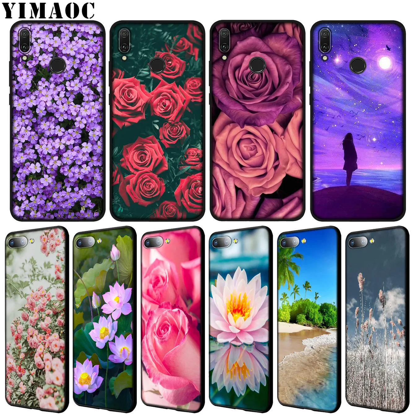 Мягкий силиконовый чехол YIMAOC infinity on Purple Lotus flower для Huawei Y9 Y7 Y6 Prime 2019 Honor 20 8C 8X 8 9 9X 10 Lite