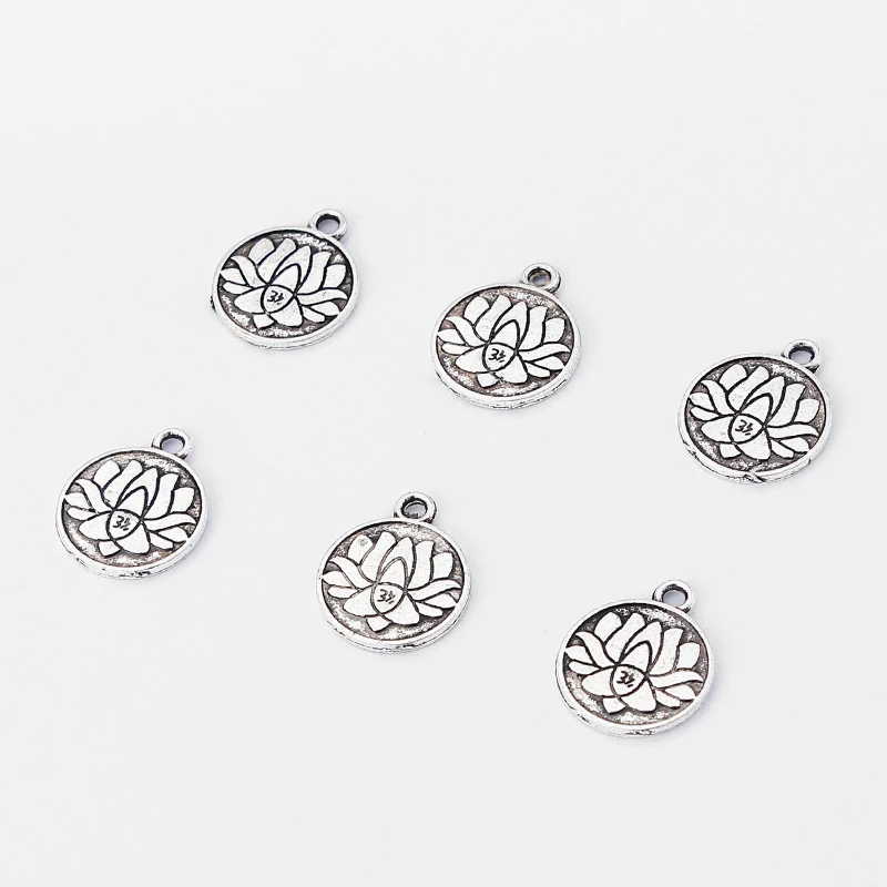 20 шт. резная подвеска в виде лотоса для браслетов ожерелий ювелирных изделий
