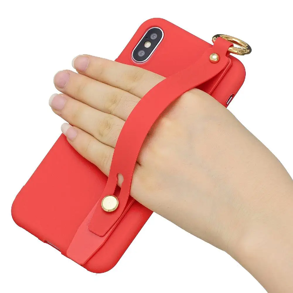 Kuulee For Samsung J4 PLUS Simple Solid Color Chic Wrist Rope Stand Matte TPU Anti-scratch Non-slip Protective Cover Back Case | Мобильные
