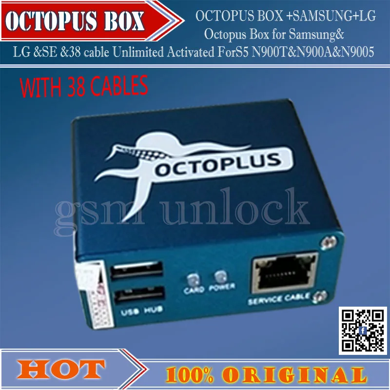 Gsmjustoncct Octopus Box для Samsung &amp LG SE неограниченная активация (упаковка с 38 кабелями) S5 N900T