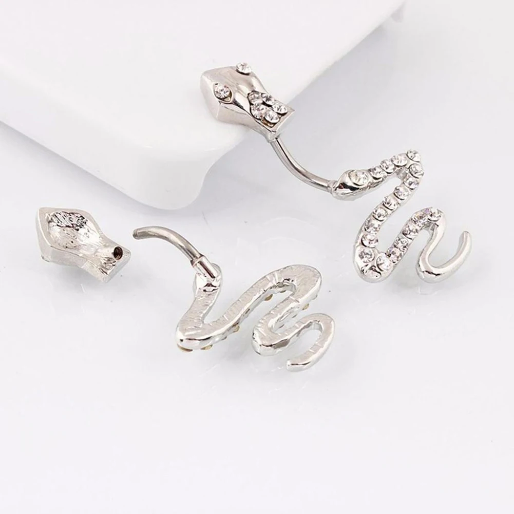 Модные стразы змея в форме геккона Колокольчик для пирсинга женщин и мужчин