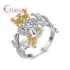 Новое модное серебряное ювелирное изделие в форме совы, повседневное модное кольцо высшего качества для девушек и мальчиков, кольцо