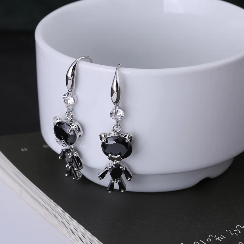 Женские серьги-подвески в виде медведя золотистые сережки индивидуальном стиле