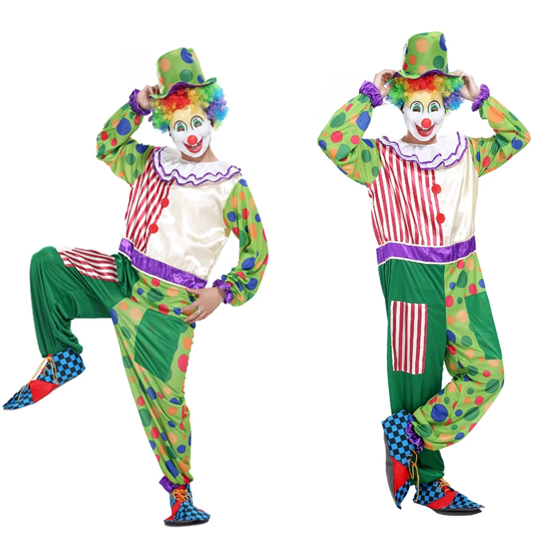 Доставка AliExpress костюм для косплея на Хэллоуин клоуна взрослых одежда