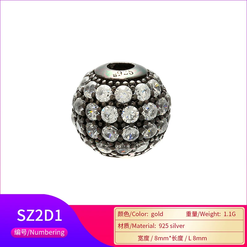 ZHUKOU 6/8/10 мм 925 Серебряные Круглые бусы с отверстием для Для женщин Цепочки и ожерелья серьги ювелирные изделия из жемчуга для производства комплектующих для Модель: SZ1