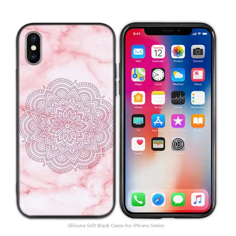 A014 Противоударный ТПУ силиконовый чехол с мандалой чакрой йогой для iPhone X XS XR XS 11 11Pro Max 7 8 6 6S 5 5S SE Plus Fundas Capa - Цвет: A014