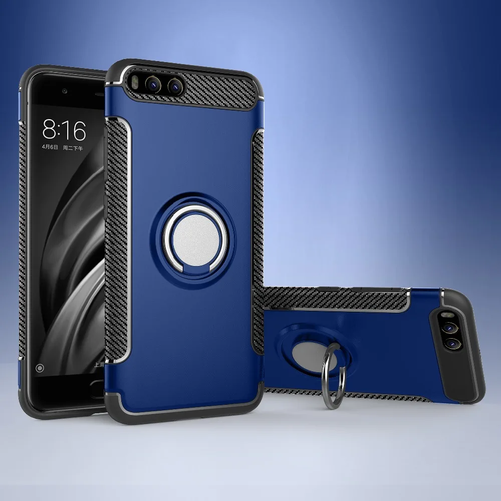 Роскошный чехол для Xiaomi Redmi Mi6 корпус металлический кольцо держатель телефона