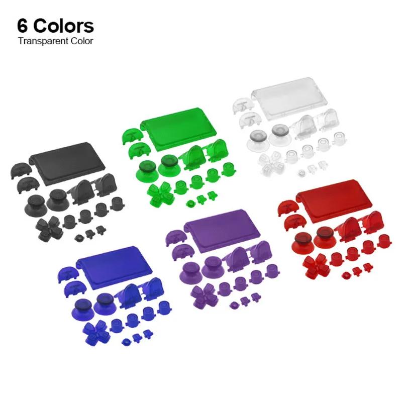 Прозрачные джойстики Dpad R1 L1 R2 L2 2 комплекта направление освещения для Playstation 4 PS4 Pro