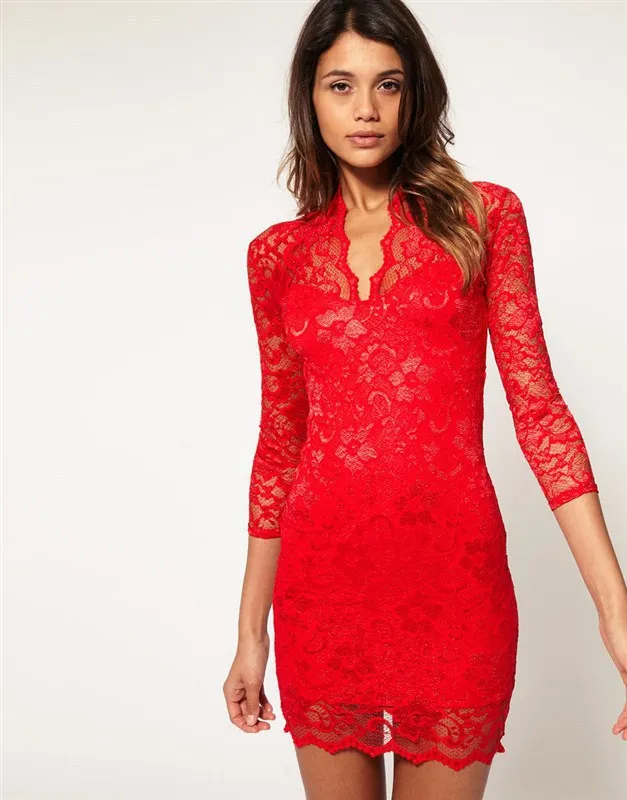 2014 Summer New Hot Sale Women Sexy Chic See-through Lace Patchwork mini girls lace dress gowns plus size S-XL | Женская одежда